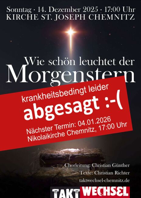 Konzert krankheitsbedingt abgesagt.